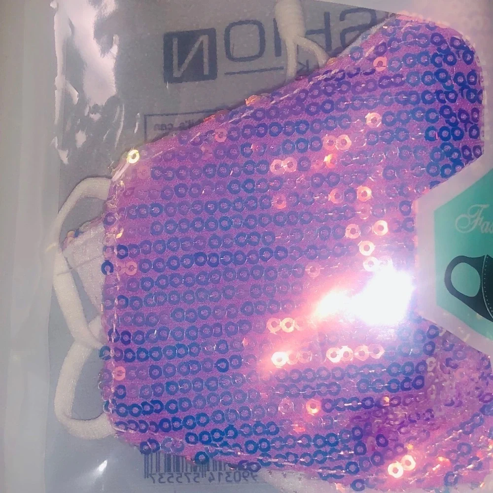 3x iridescent sequin face masks